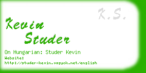 kevin studer business card